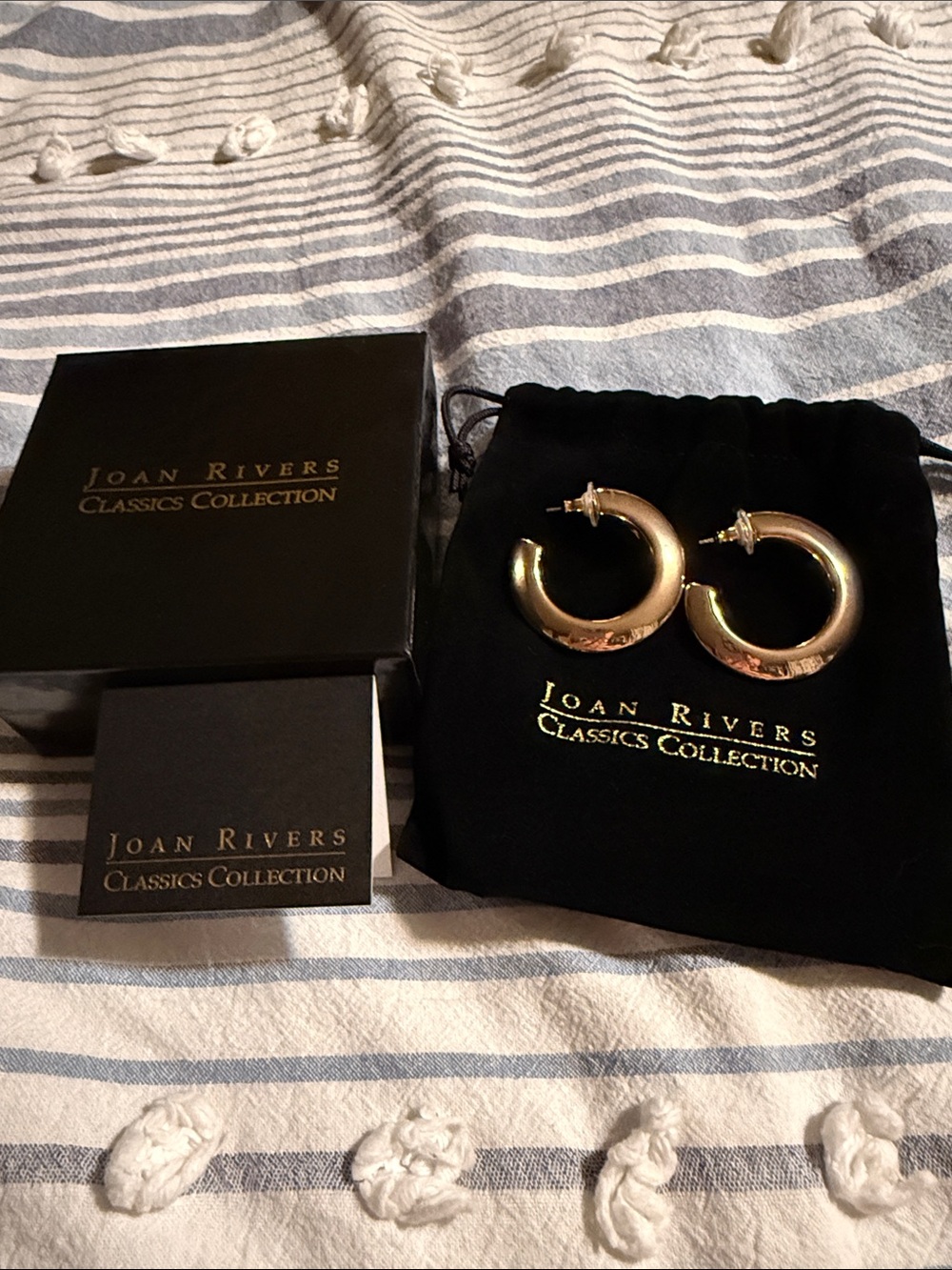 Joan Rivers Gold Graduated Dome Half Hoop Earrings